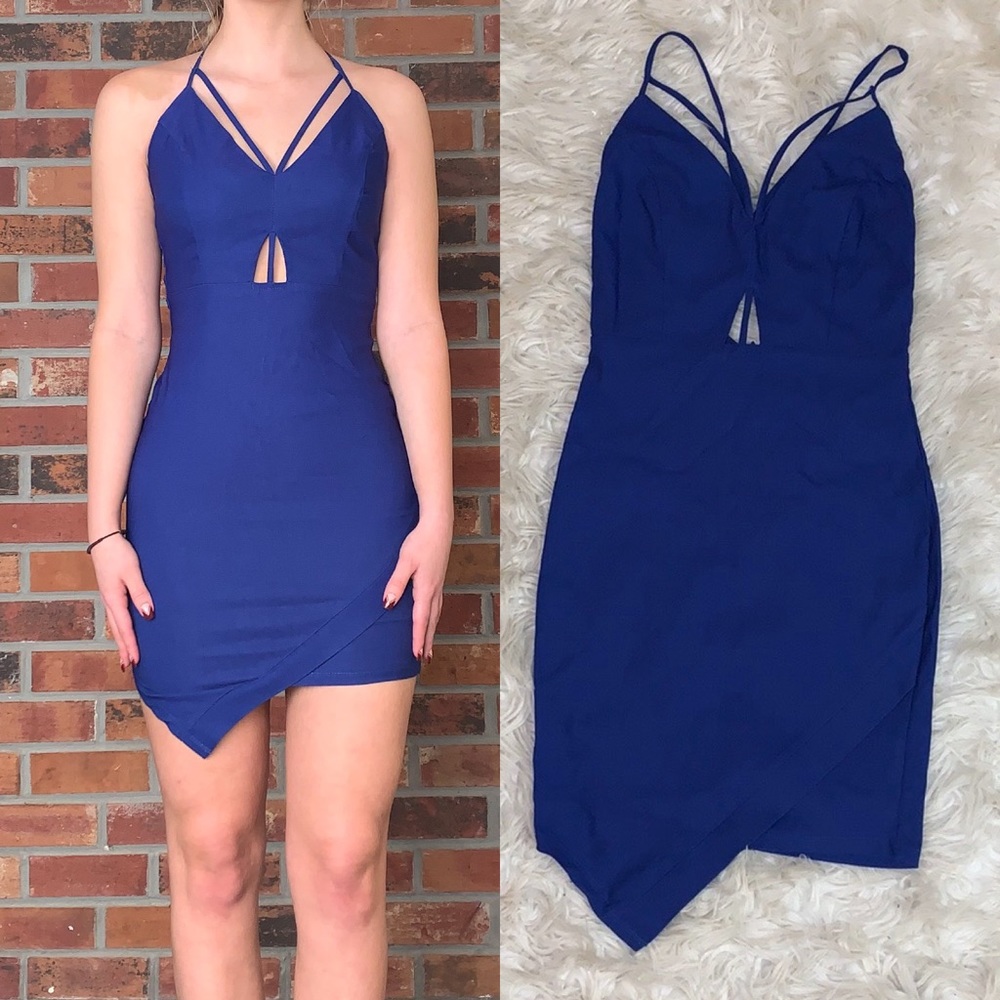 Royal Blue Fitted Mini Dress